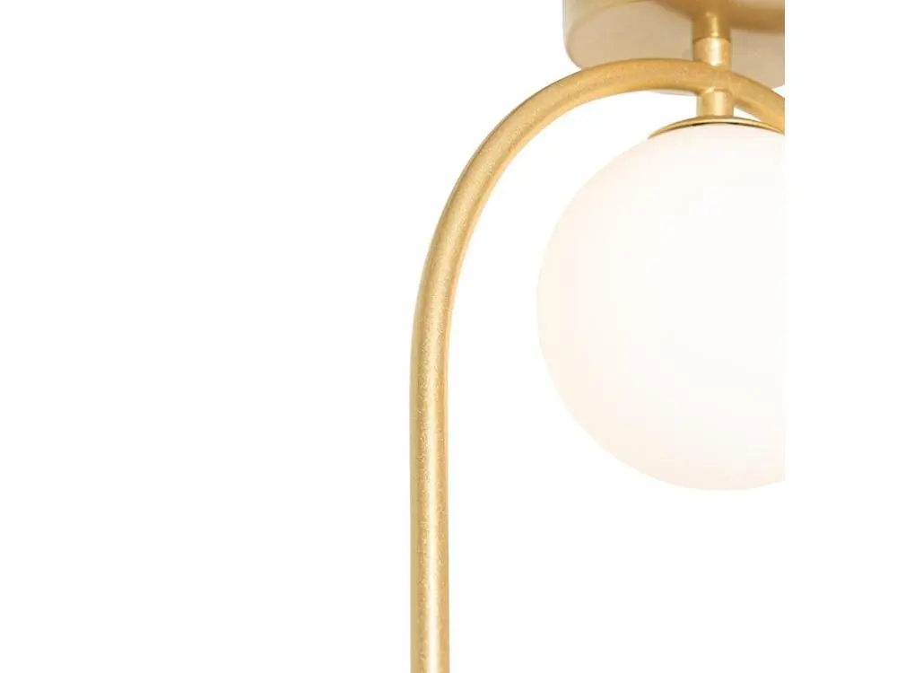 Plafonnier Design Moderne Plafonnier Art Déco or avec verre blanc - Isabella