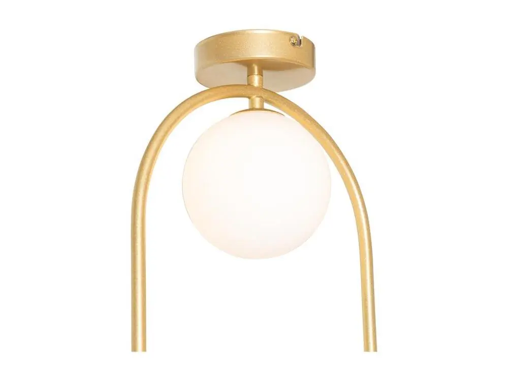Plafonnier Design Moderne Plafonnier Art Déco or avec verre blanc - Isabella