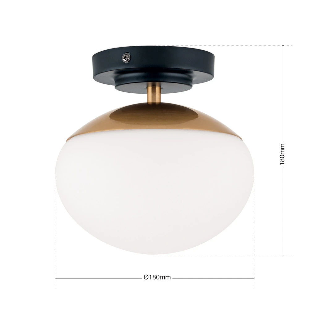 Plafonnier Josephine, à une lampe Sans outil d'installation