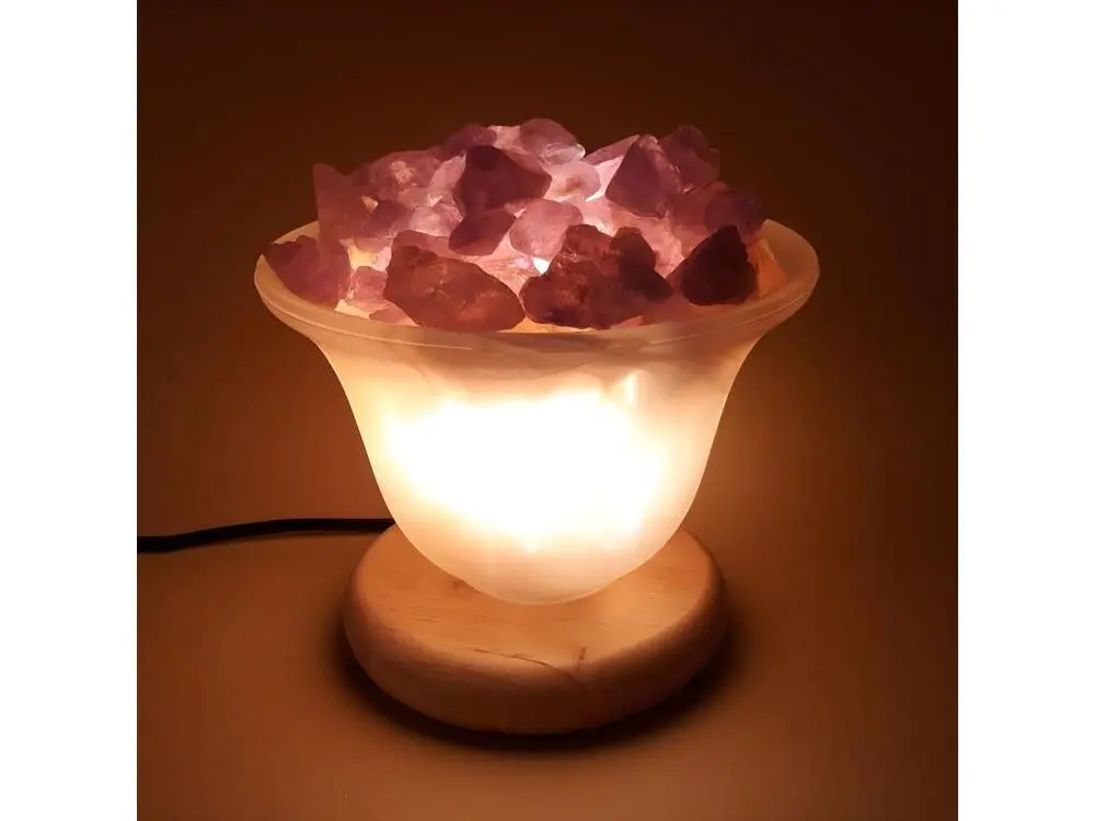 Luminaire à effet Lampe à sel avec Améthyste