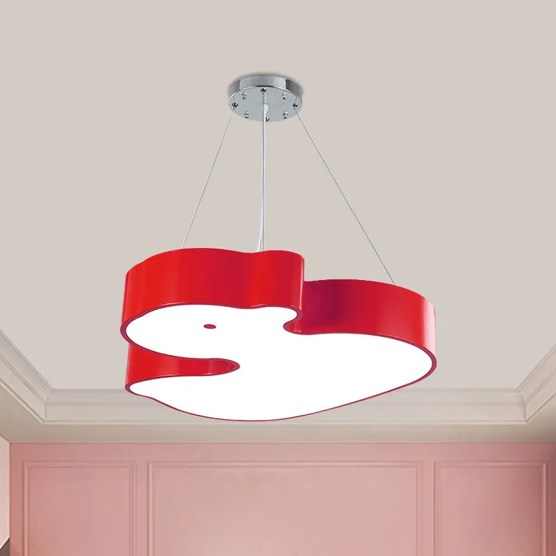 Applique design Enten-Kronleuchter-Pendelleuchte, Cartoon-Acryl-LED-Schlafzimmer-Hängelampen-Set Grün/Rot/Gelb