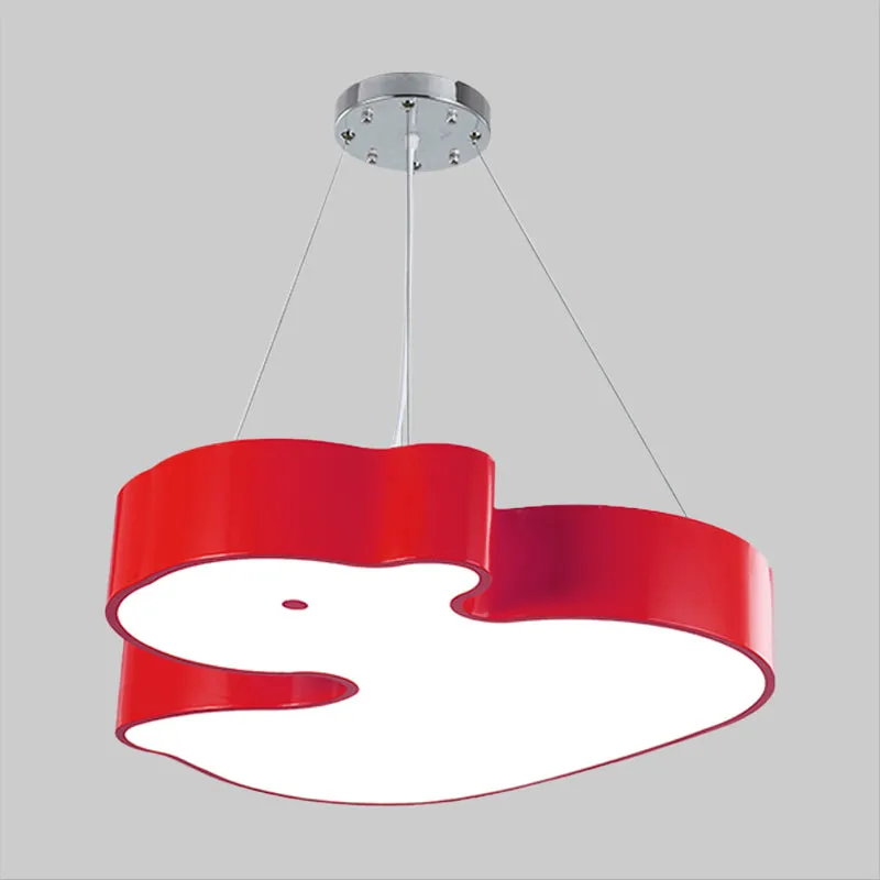 Applique design Enten-Kronleuchter-Pendelleuchte, Cartoon-Acryl-LED-Schlafzimmer-Hängelampen-Set Grün/Rot/Gelb
