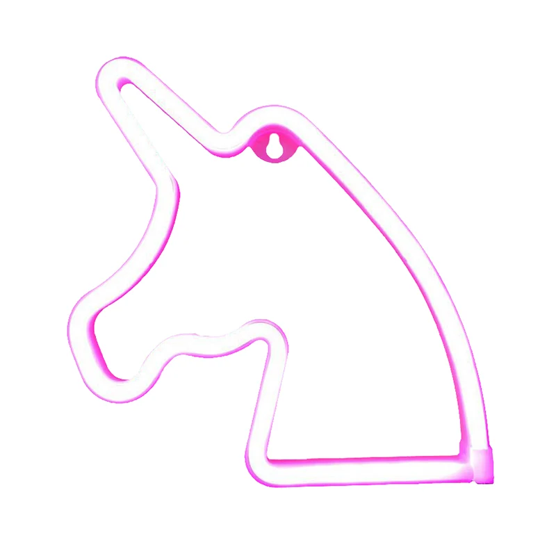 Dekoratives Einhorn-LED-Neon-Nachtlicht, batteriebetriebene Wandleuchte aus Kunststoff für Schlafzimmer Weiß pour décorati...