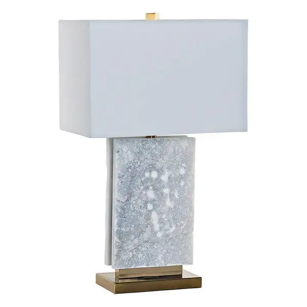 Desk Lamp DKD Home Decor Acier Cloth Marble (38 x 23 x 69 cm)