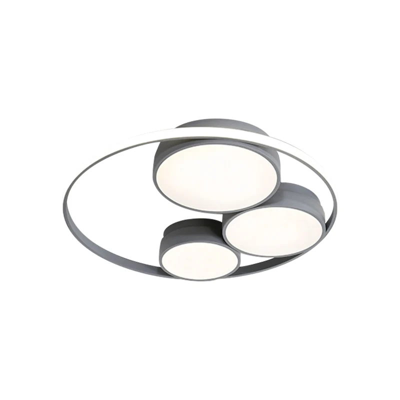 Grau/weiße runde Einbaulampe, nordische LED-Acryl-Deckenleuchte für Schlafzimmer, 18"/21,5"/31" Breite pour chambre d'enfant