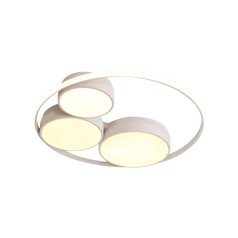 Grau/weiße runde Einbaulampe, nordische LED-Acryl-Deckenleuchte für Schlafzimmer, 18"/21,5"/31" Breite pour chambre d'enfant