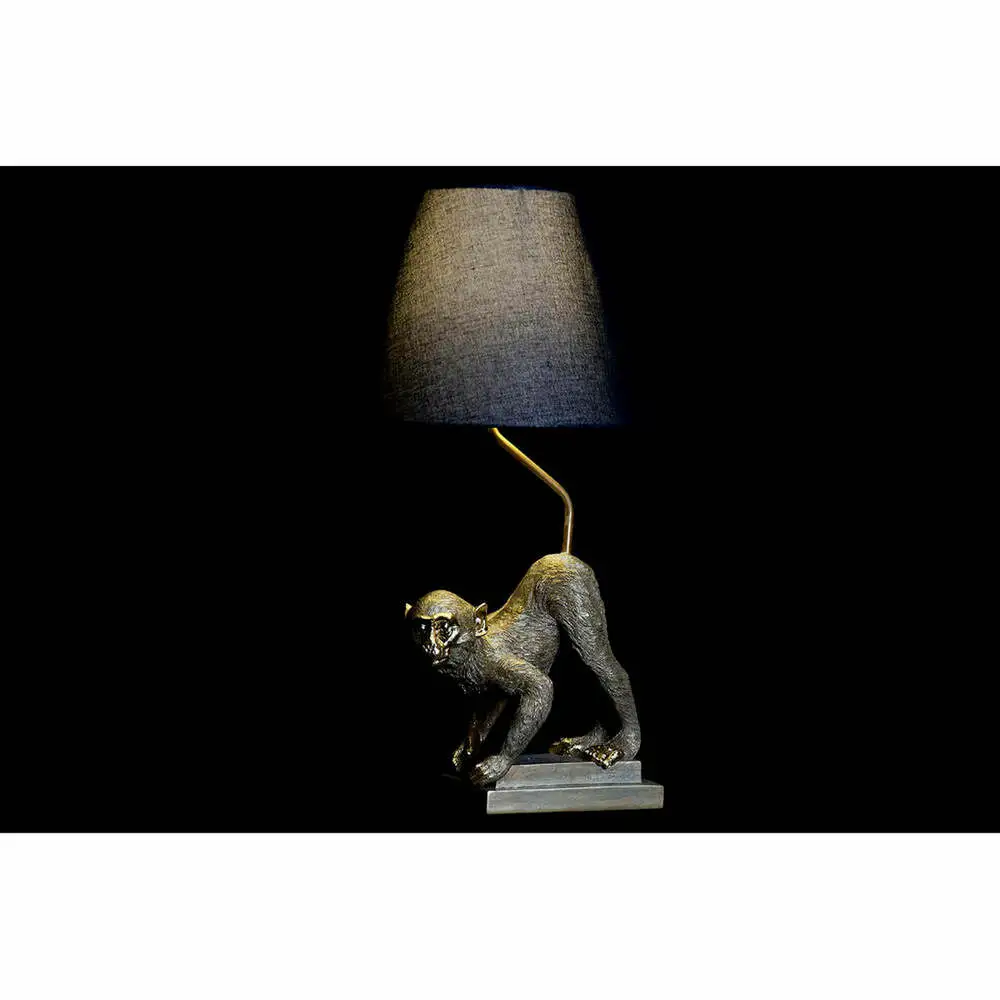Lampe de bureau DKD Home Decor Noir Naturel Doré Métal Résine Singe (32.