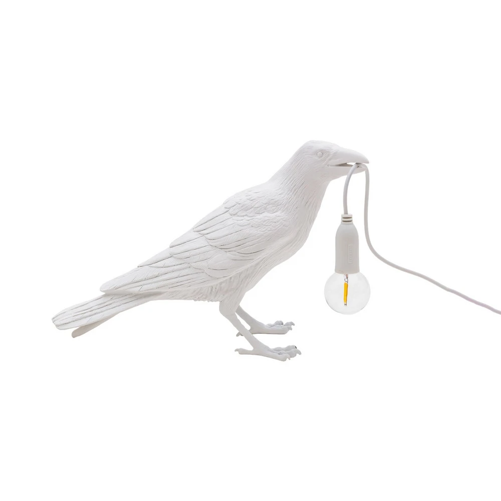 Lampe table déco LED Bird Lamp, en attente, blanc Matériau : Verre soufflé