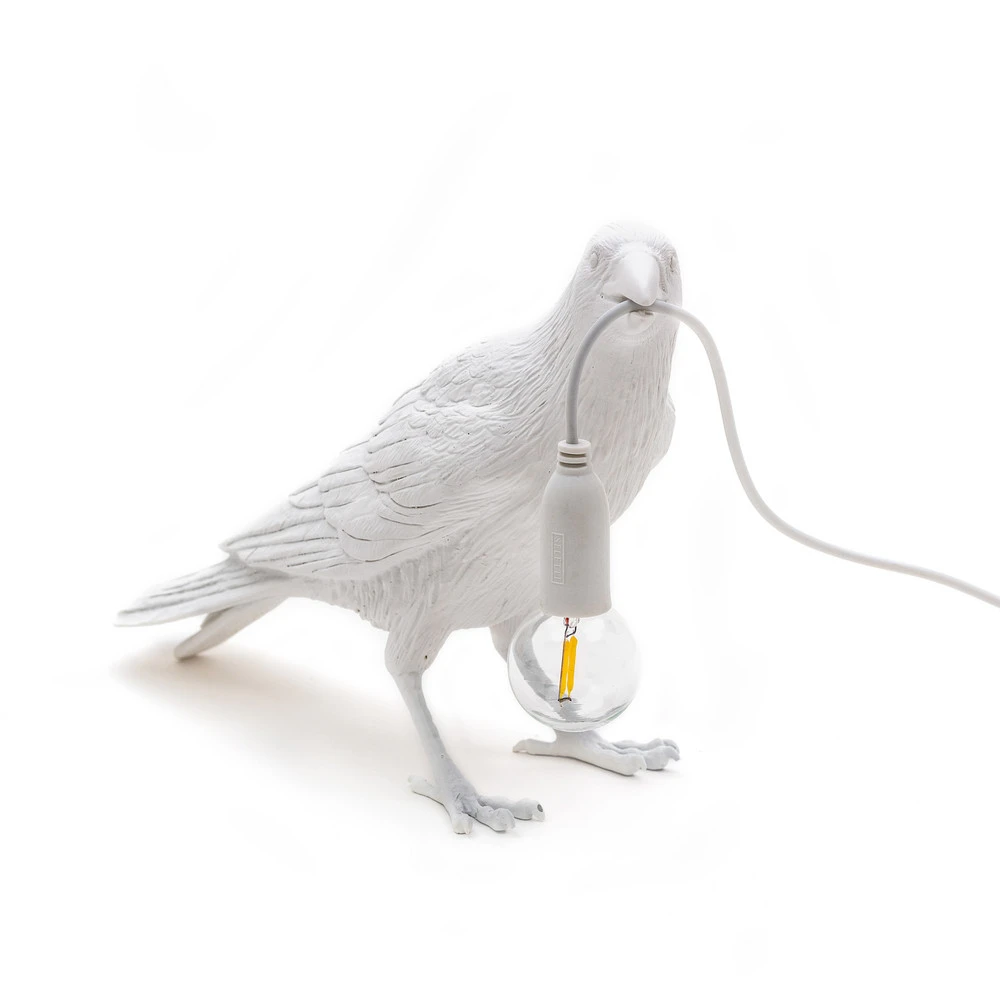 Lampe table déco LED Bird Lamp, en attente, blanc Matériau : Verre soufflé