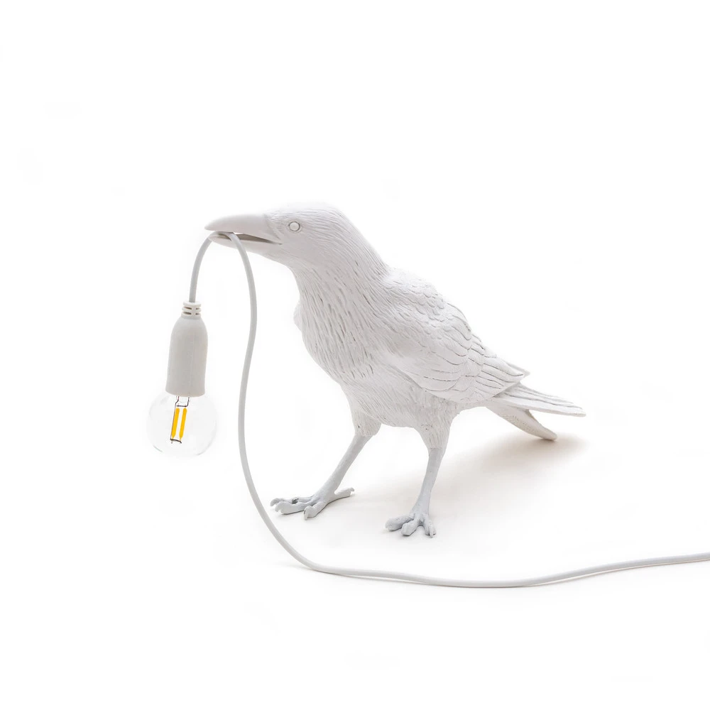 Lampe table déco LED Bird Lamp, en attente, blanc Matériau : Verre soufflé