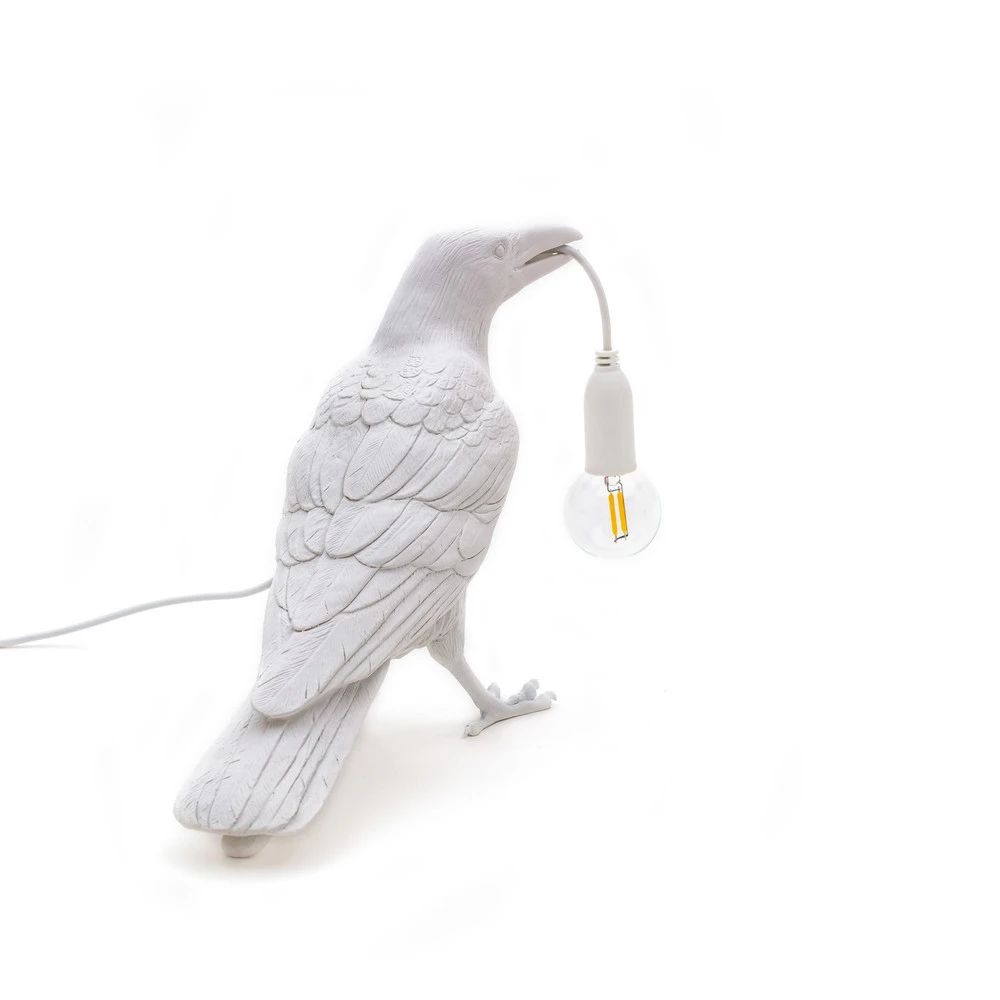 Lampe table déco LED Bird Lamp, en attente, blanc Matériau : Verre soufflé
