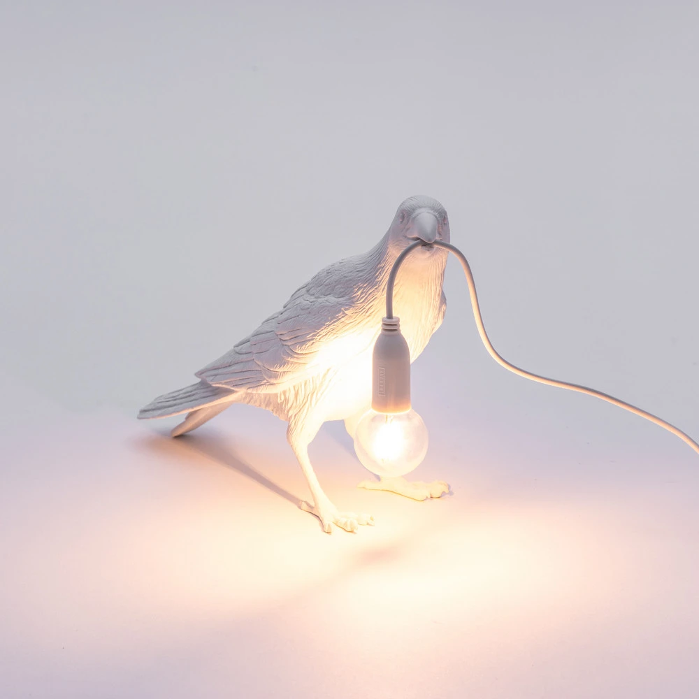 Lampe table déco LED Bird Lamp, en attente, blanc Matériau : Verre soufflé