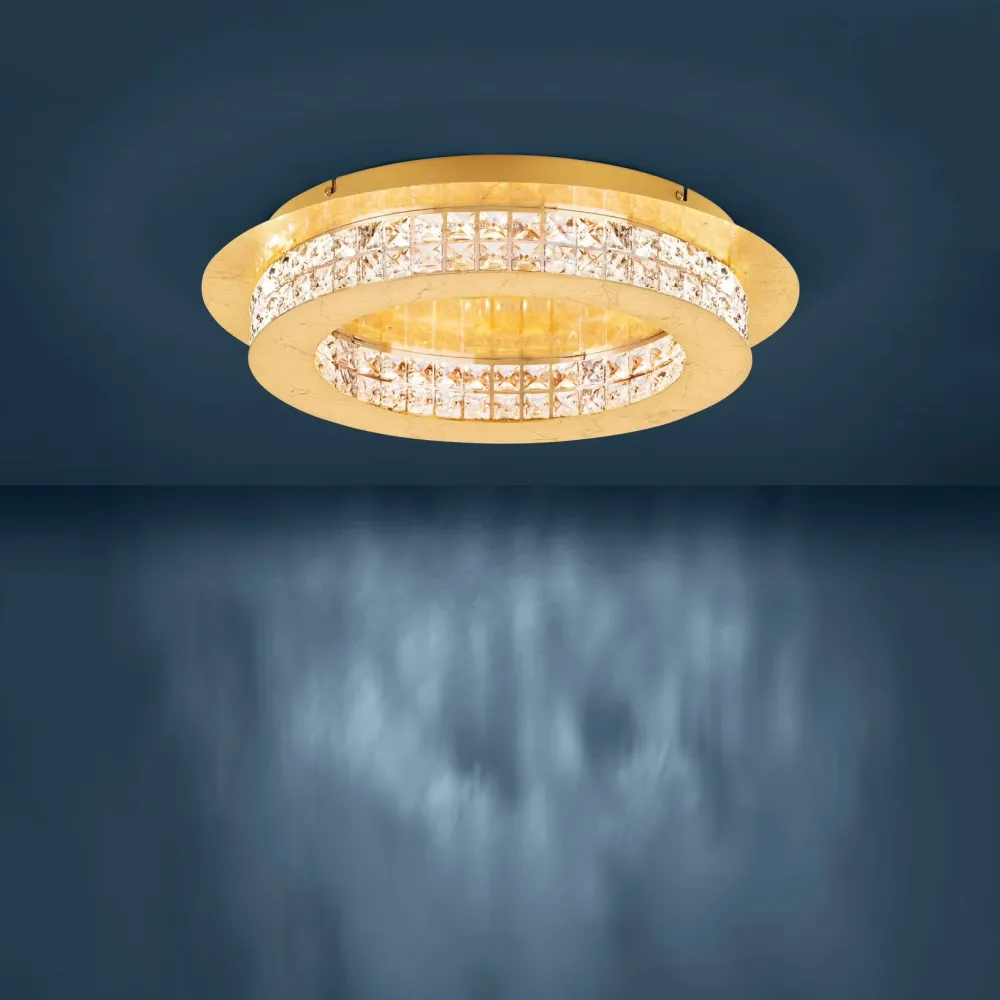 Plafonnier doré avec cristaux, Ø500mm, Prince - Eglo Éclairage chaud 2700K