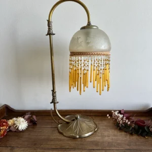 Lampe de chevet style Art Neuf Charleston pied nénuphar