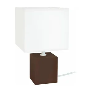 Lampe frontale LED Lampe de chevet carré bois wangué 30 cm.