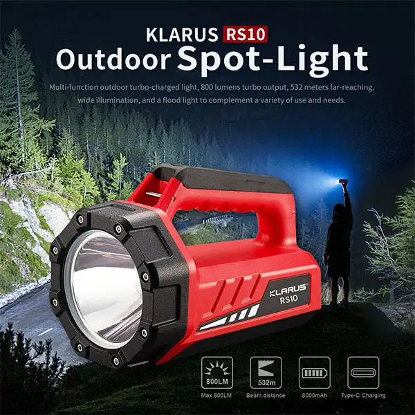 Lampe de poche LED RS10 spot, 800 lumens (batterie incluse) (IP67)
