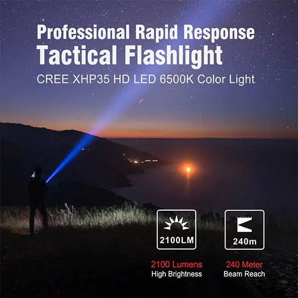 Lampe de poche LED XT2CR PRO, 2 100 lumens (batterie incluse) avec 3 piles incluses
