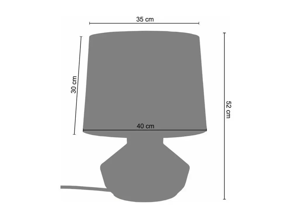 Lampe de salon vase verre diaphane 52 cm.