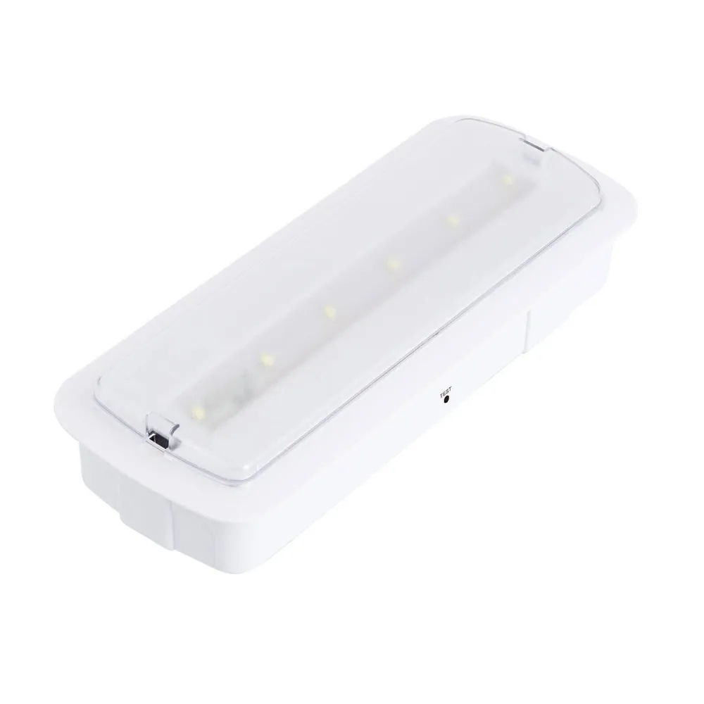 Résistant aux Chocs Lumière de Sécurité LED 200lm intégrée/surface, mode continu/intermittent, avec autotest et testeur