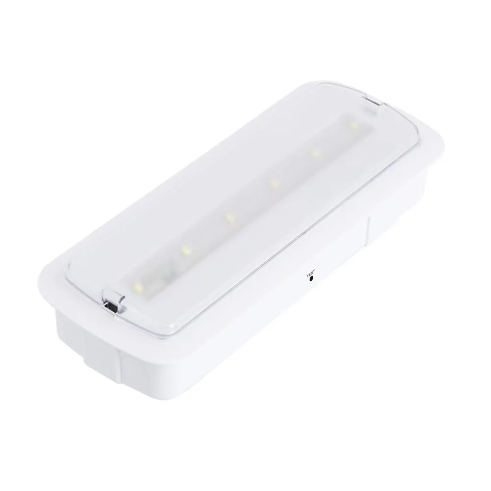 Résistant aux Chocs Lumière de Sécurité LED 200lm intégrée/surface, mode continu/intermittent, avec autotest et testeur
