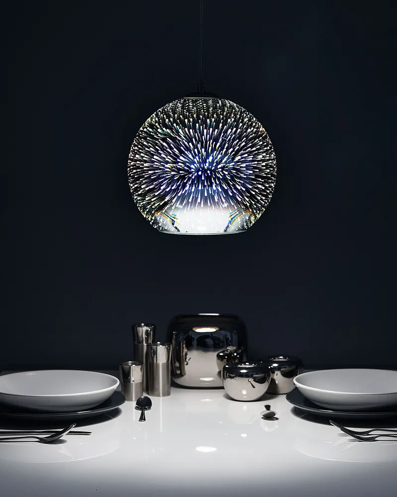 En verre Pendant Lamp Silver SESSERA