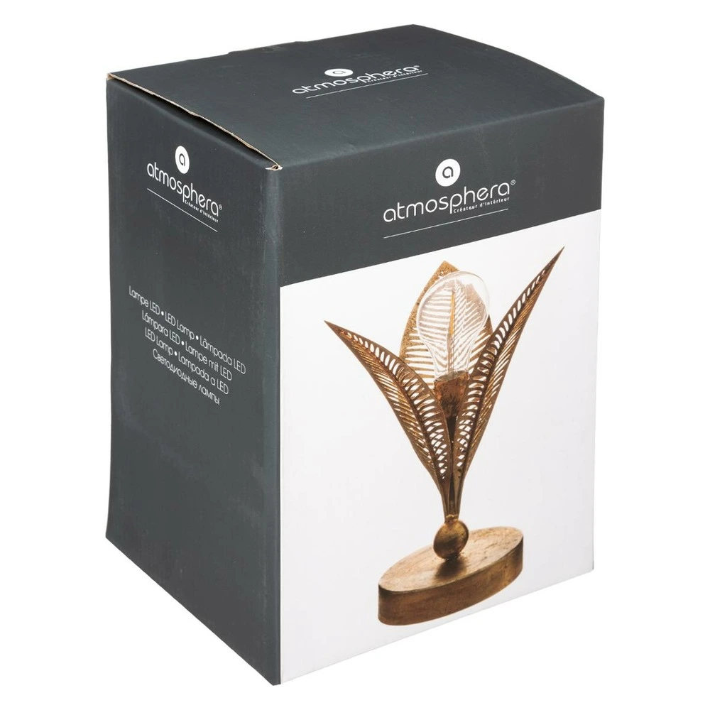 Kit d'Éclairage Ambiance Lampe led feuille en métal doré 24.5 cm