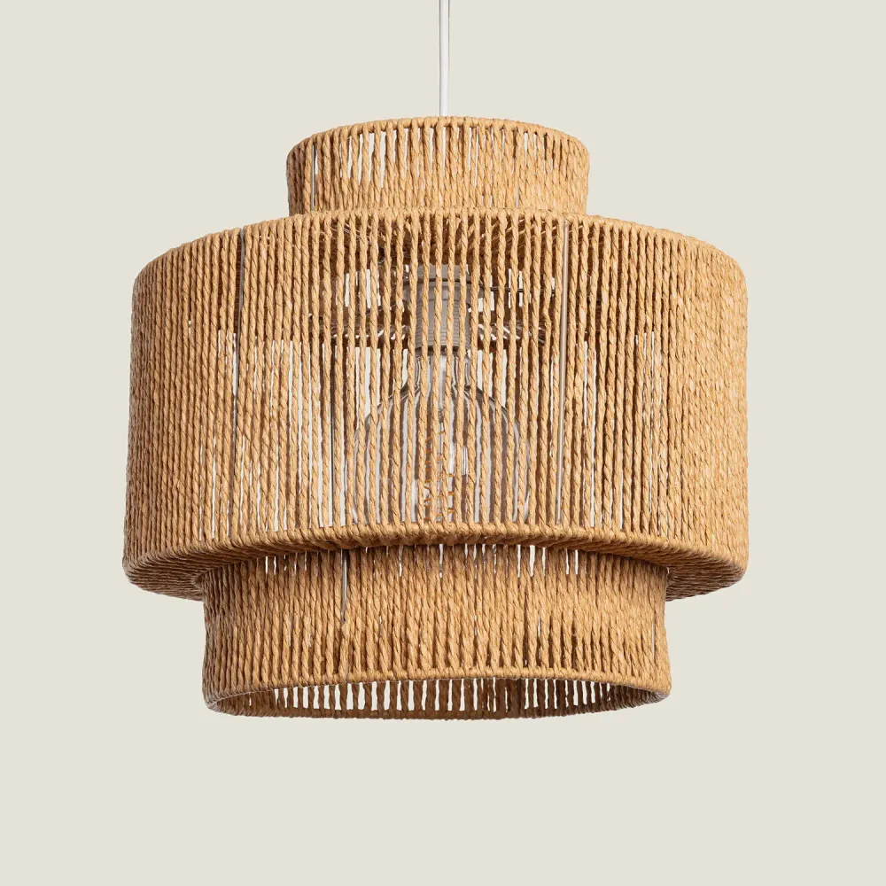Kit d'Éclairage Ambiance Lampe pendante Kena en papier tressé avec éclairage LED intégré