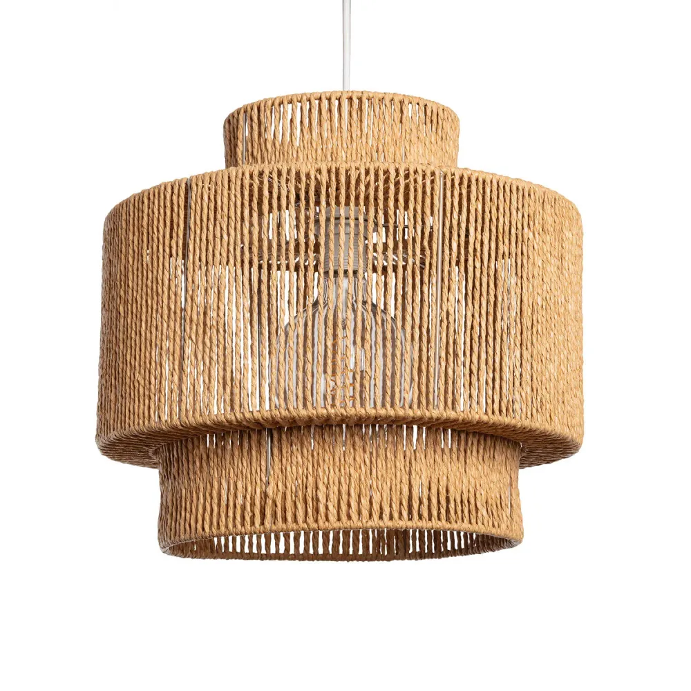 Kit d'Éclairage Ambiance Lampe pendante Kena en papier tressé avec éclairage LED intégré