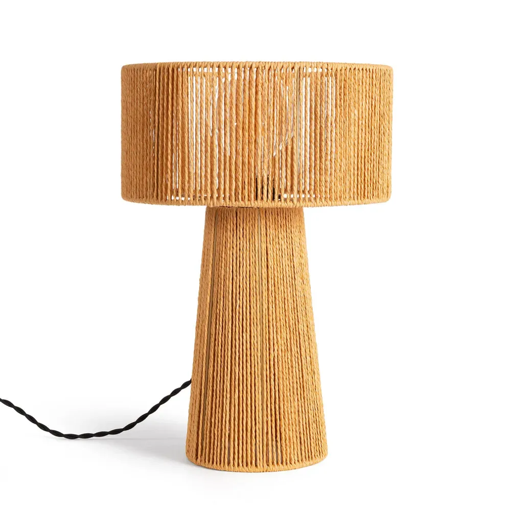 Lampe à sel Lampe en papier tressé avec éclairage LED modèle Kalla Lilium