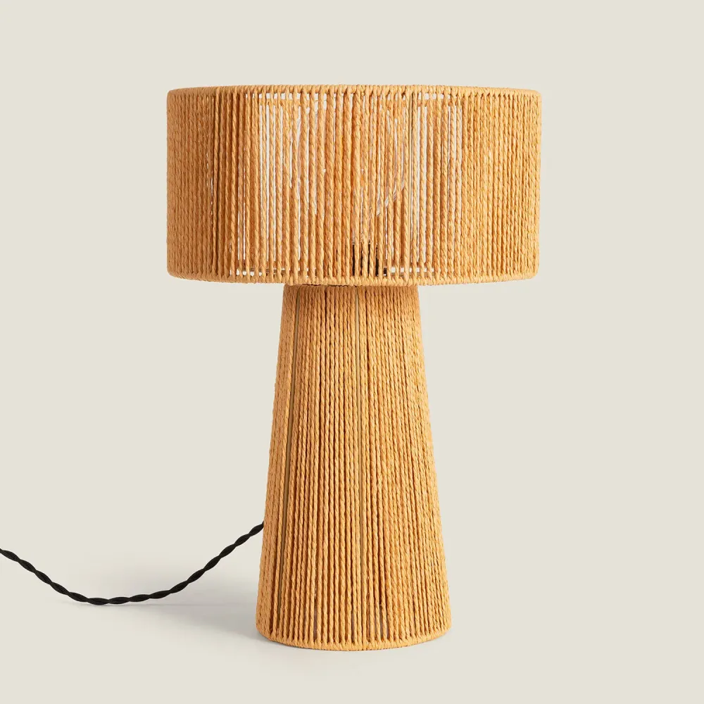 Lampe à sel Lampe en papier tressé avec éclairage LED modèle Kalla Lilium