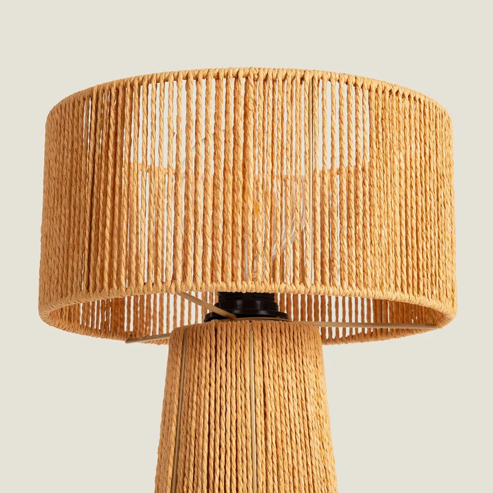 Lampe à sel Lampe en papier tressé avec éclairage LED modèle Kalla Lilium