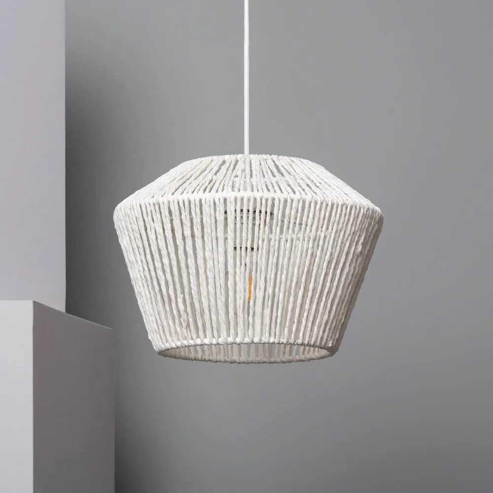 Lampe à sel Lustre en papier tressé Lebil avec éclairage LED intégré