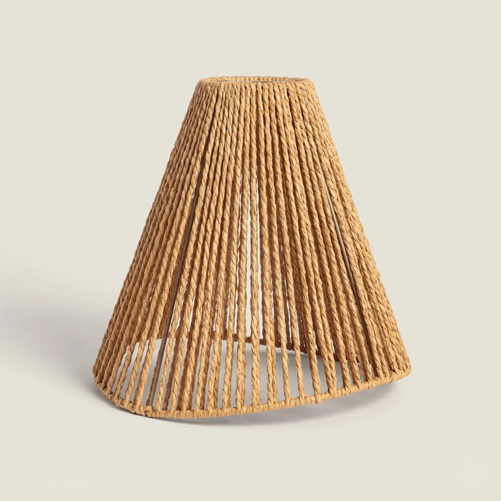 Luminaire à effet Lustre en papier tressé avec éclairage LED Mikah