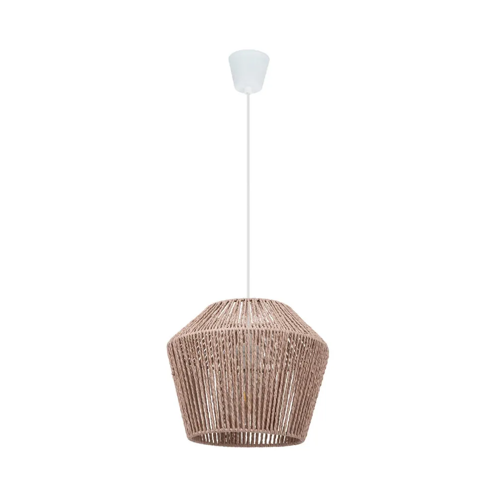 Luminaire suspendu en papier tressé avec éclairage LED intégré Sauki Style industriel
