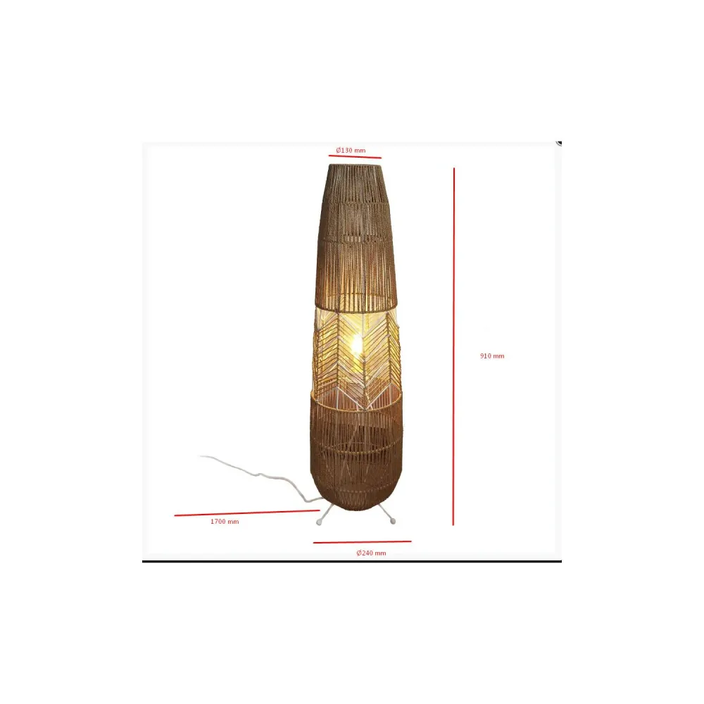 Projecteur à motifs Lampadaire Satie en papier tressé avec éclairage LED