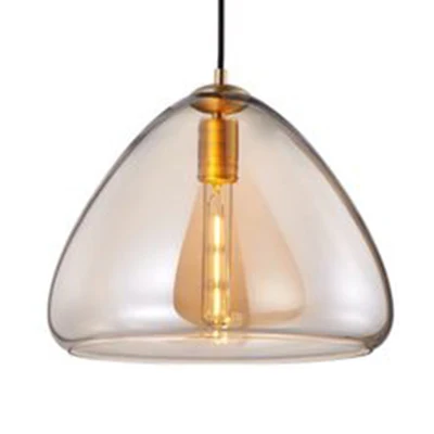 8,5"/10" breite kegelförmige Wohnzimmer-Hängelampe, Bernstein/Rauchglas, 1 Licht, postmoderne hängende Deckenleuchte