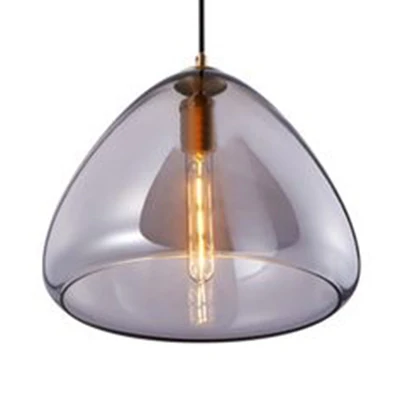 8,5"/10" breite kegelförmige Wohnzimmer-Hängelampe, Bernstein/Rauchglas, 1 Licht, postmoderne hängende Deckenleuchte