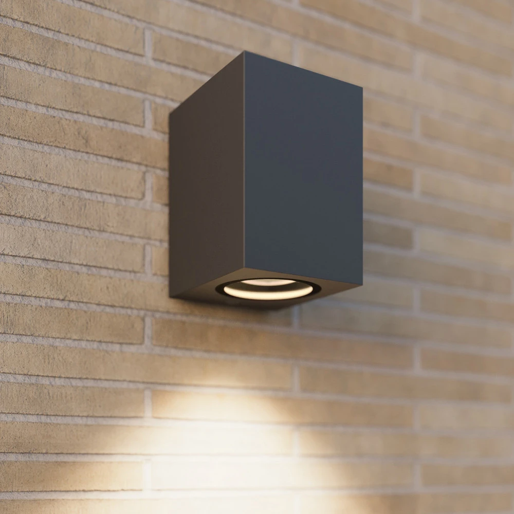 Applique d'extérieur Lucande Xava, downlight, gris graphite, à 1 lampe.