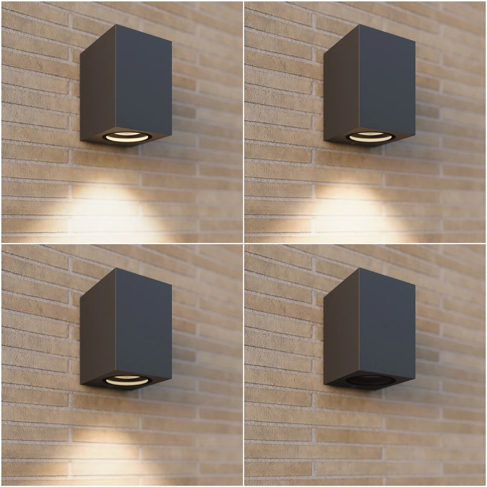 Applique d'extérieur Lucande Xava, downlight, gris graphite, à 1 lampe.