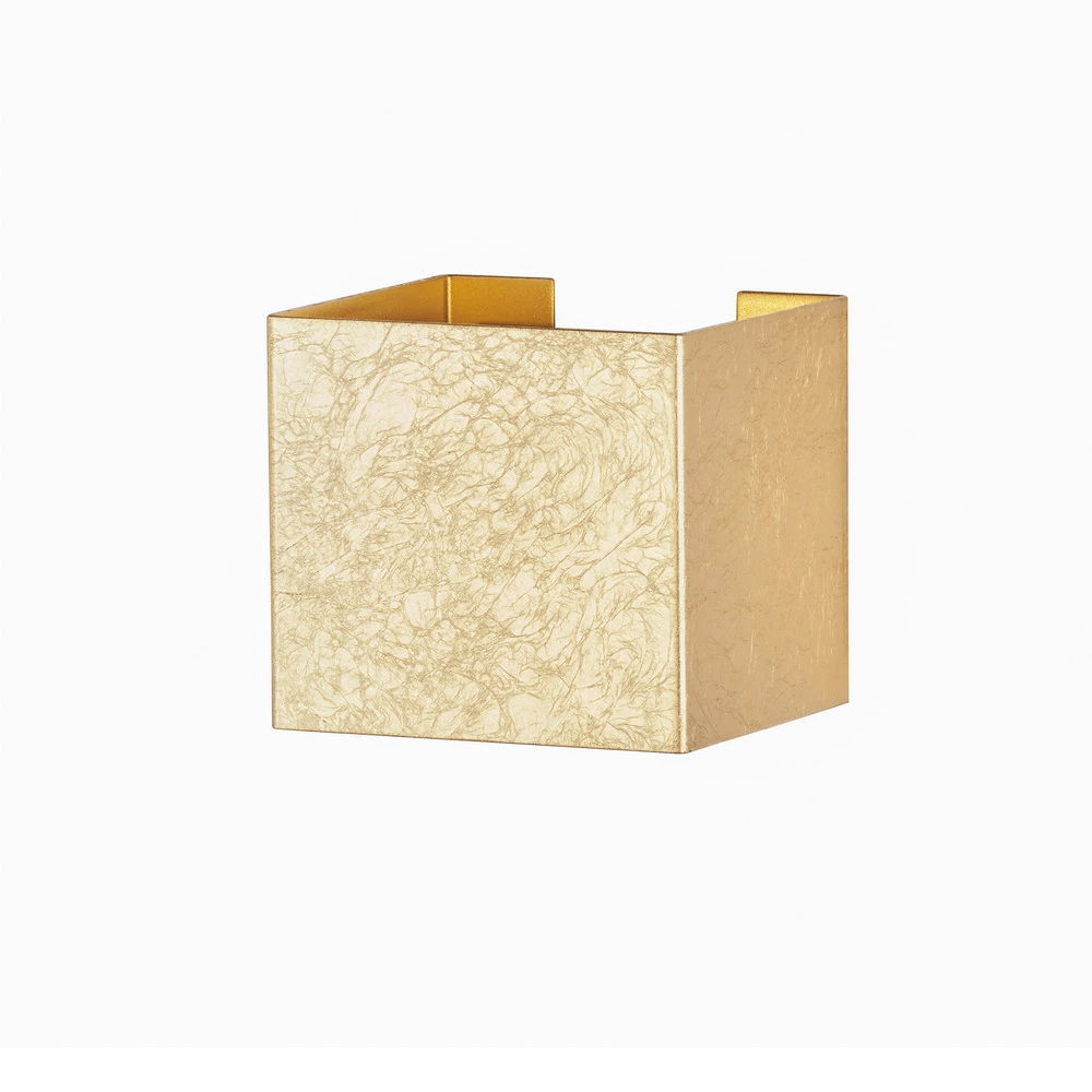 Applique d’extérieur LED Wall cubique feuille d’or