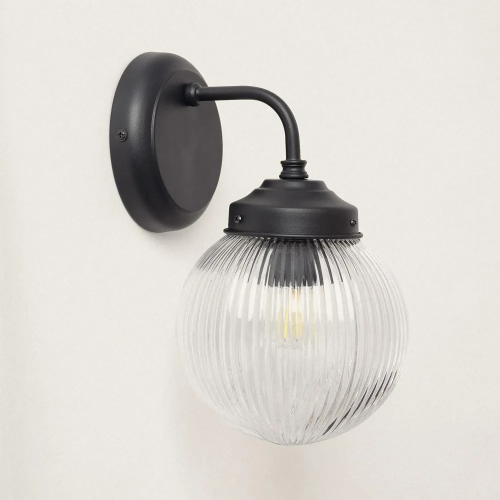 Applique d'extérieur en verre avec éclairage LED pour mur