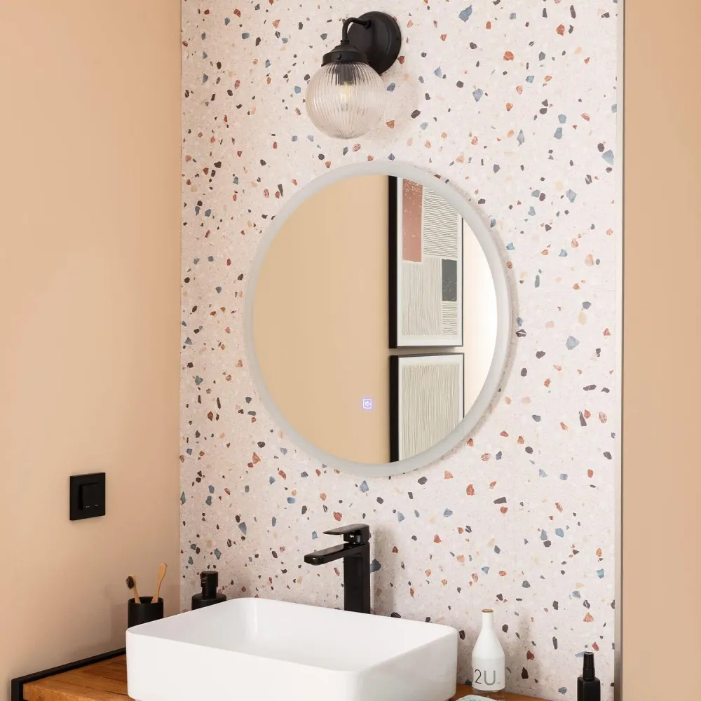 Applique d'extérieur en verre avec éclairage LED pour mur