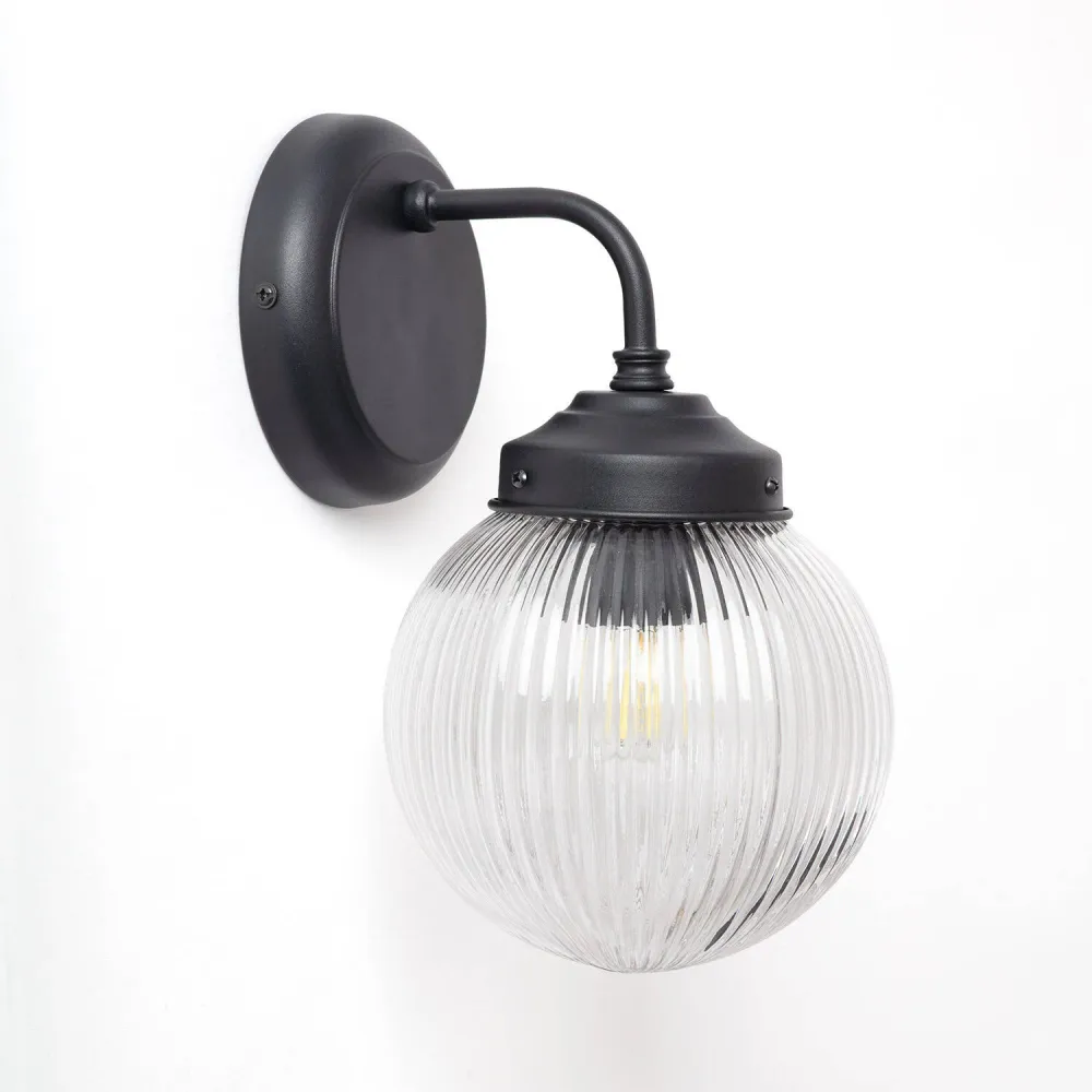Applique d'extérieur en verre avec éclairage LED pour mur