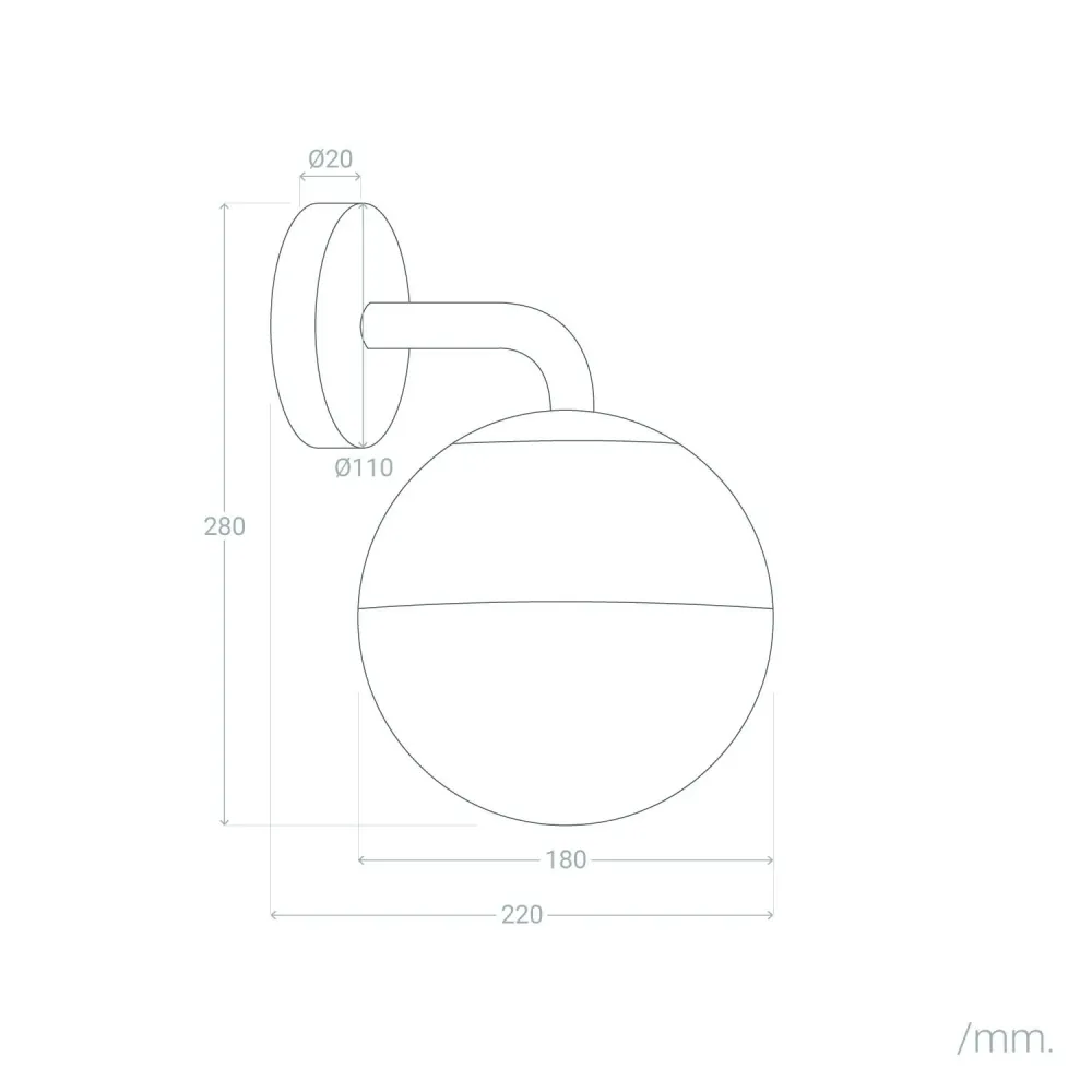 Applique extérieure Bolus en métal avec éclairage LED intégré