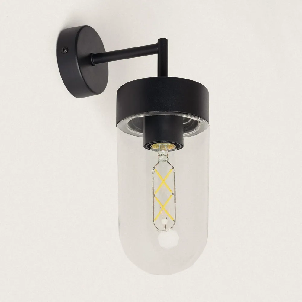 Applique extérieure métal et verre avec éclairage LED Gerber