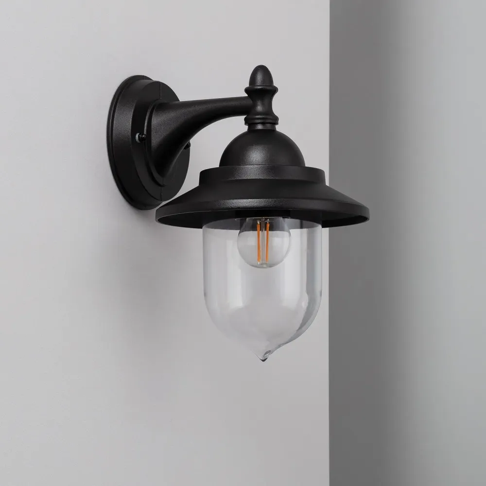 Applique murale extérieure en métal Klasik avec éclairage LED