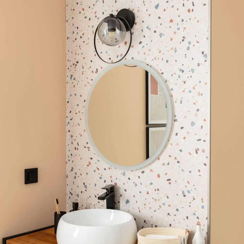 Applique murale extérieure en métal et verre avec éclairage LED