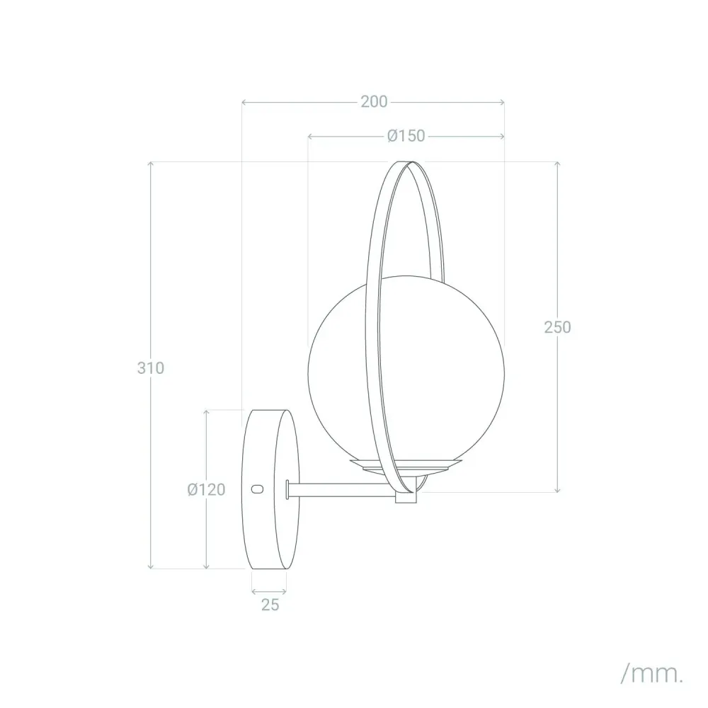 Applique murale extérieure en métal et verre avec éclairage LED