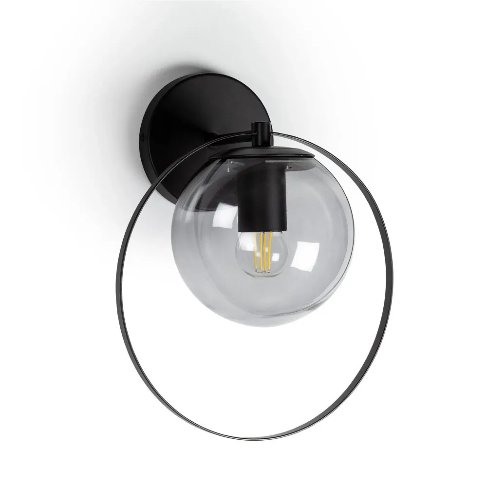 Applique murale extérieure en métal et verre avec éclairage LED