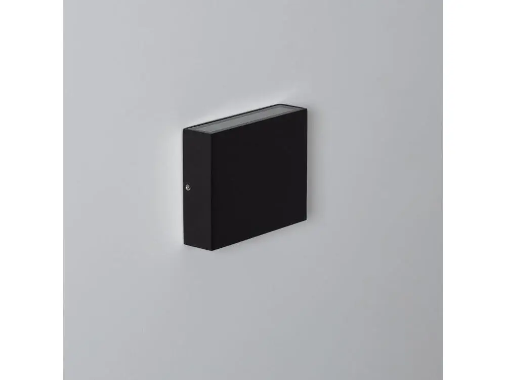 Applique Murale LED Extérieure Kaysa 6W Éclairage Jumeau Face Carrée Noire Blanc Neutre 4000K - 4500K